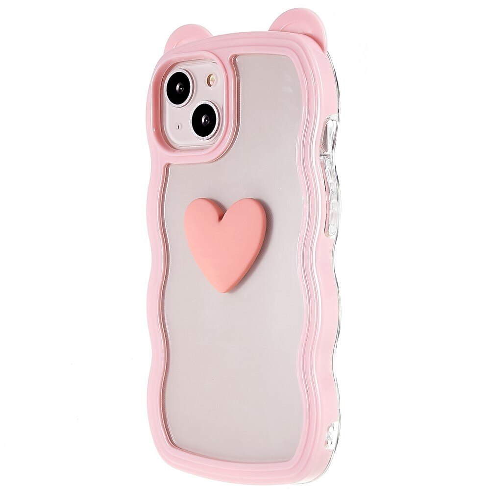 iPhone 13 Wavy Edge Heart Hoesje roze