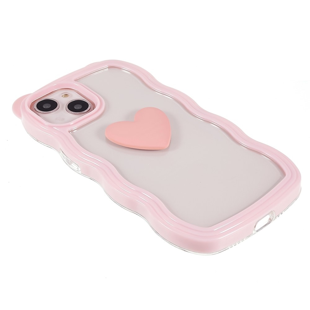 iPhone 13 Wavy Edge Heart Hoesje roze