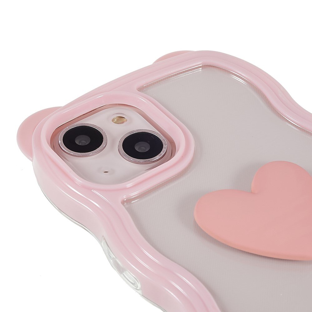 iPhone 13 Wavy Edge Heart Hoesje roze