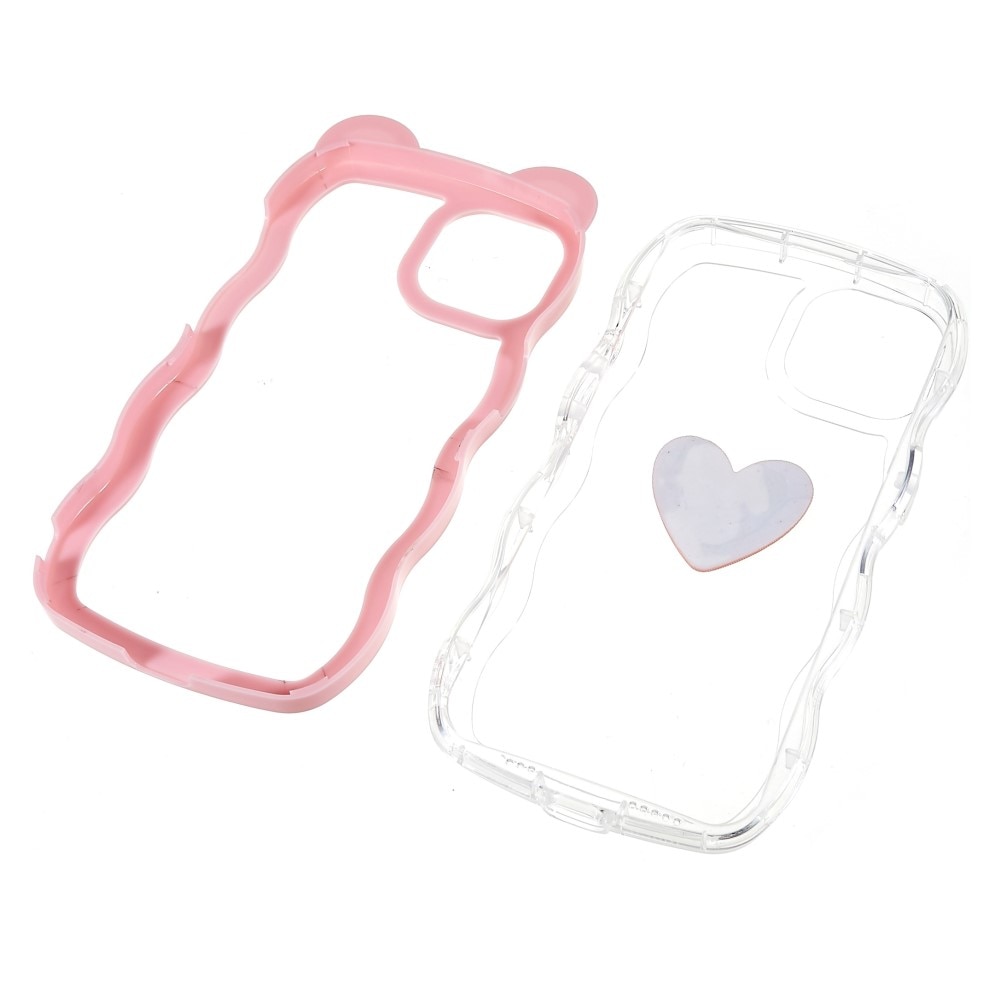 iPhone 13 Wavy Edge Heart Hoesje roze