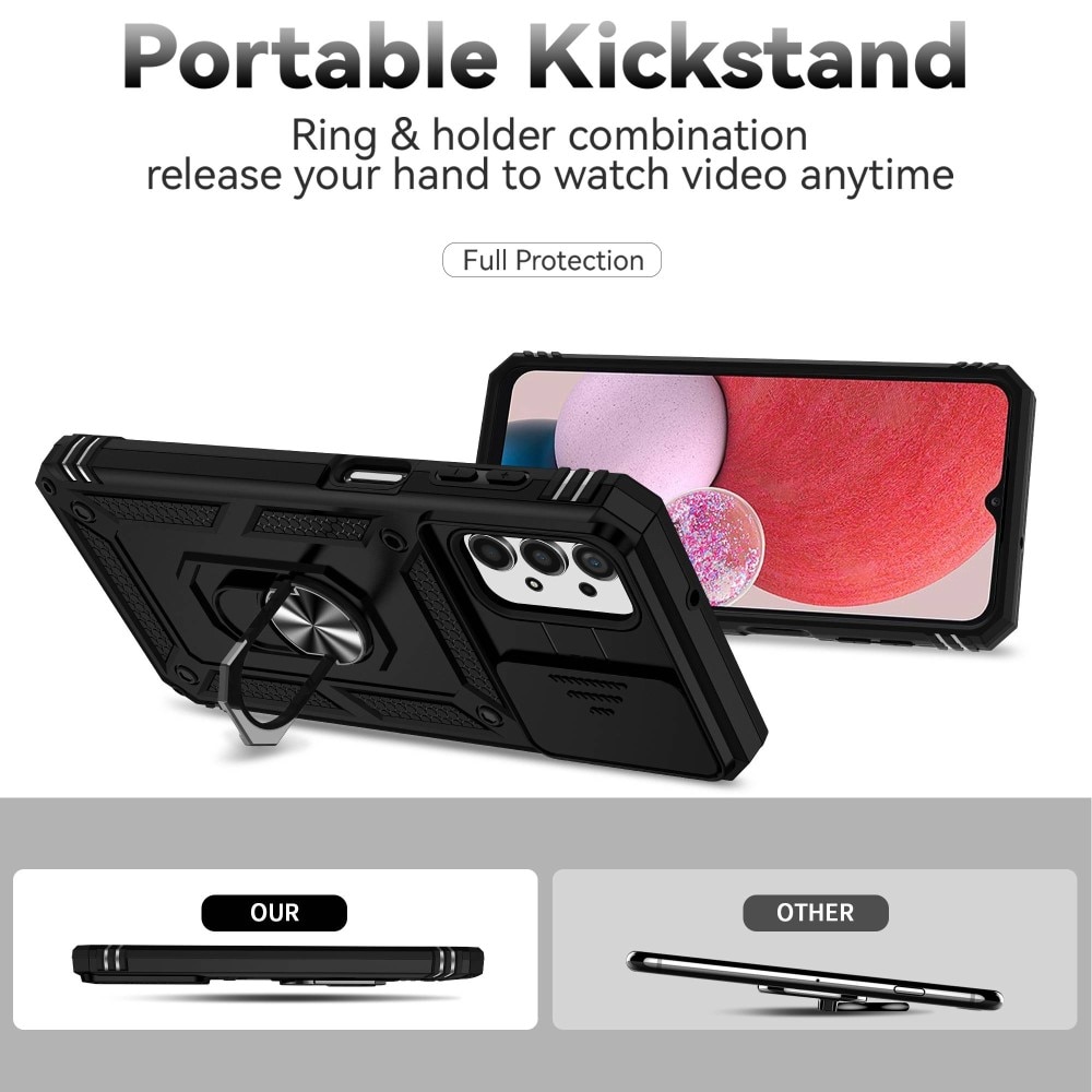 Samsung Galaxy A13 Hybridcase Ring + Camera Protector Zwart