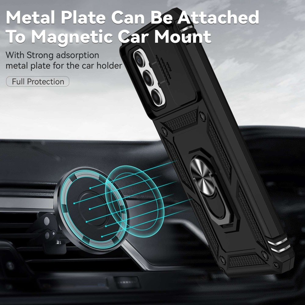 Samsung Galaxy A13 Hybridcase Ring + Camera Protector Zwart