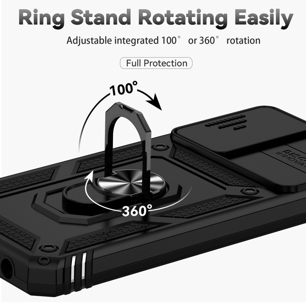Samsung Galaxy A13 Hybridcase Ring + Camera Protector Zwart