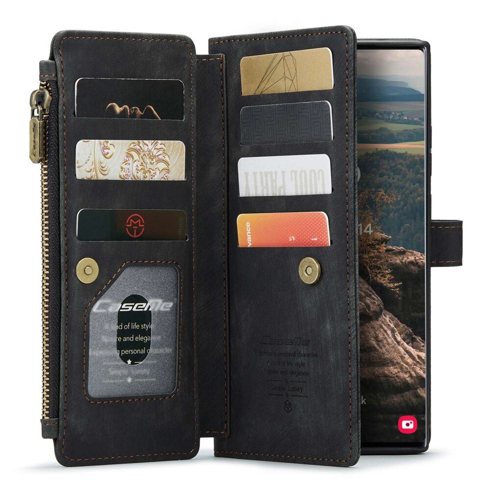 Bookcover hoesje Rits Samsung Galaxy S22 Ultra Zwart