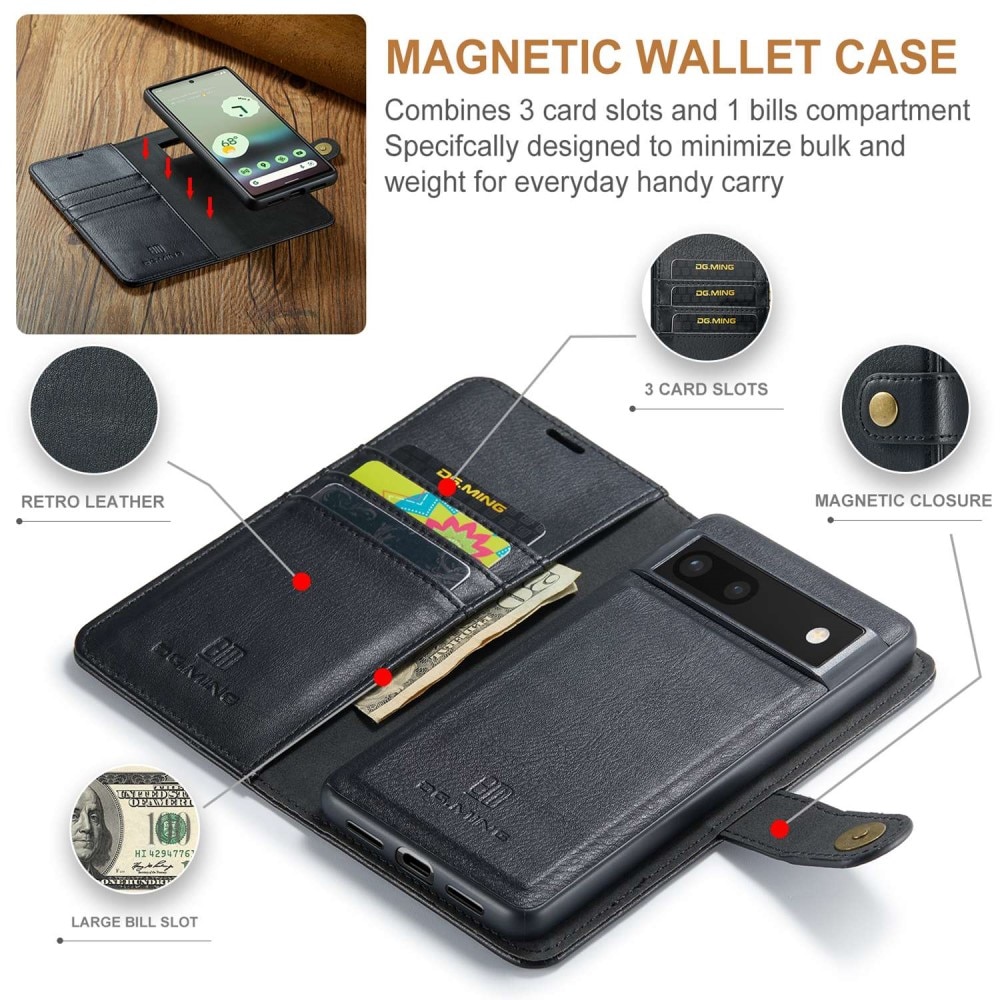 Magnet Wallet Google Pixel 6a Zwart