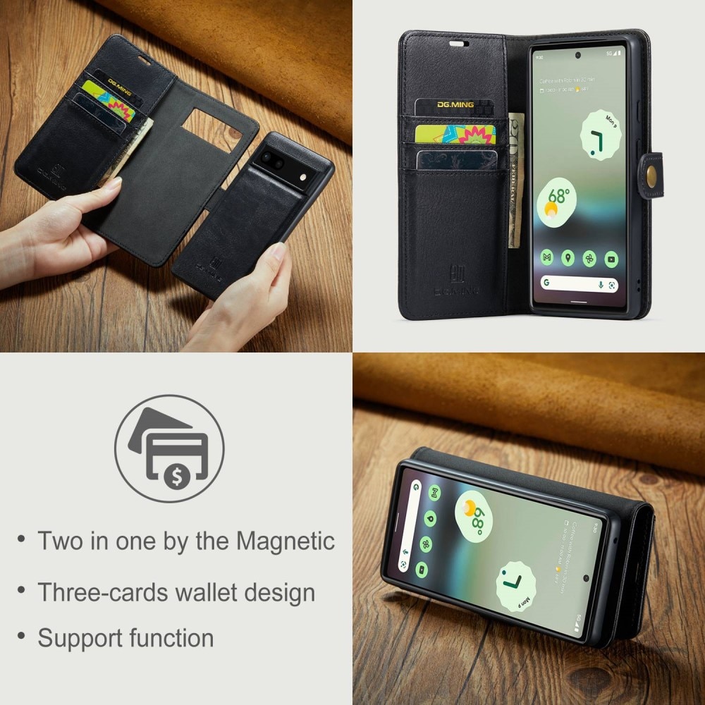 Magnet Wallet Google Pixel 6a Zwart