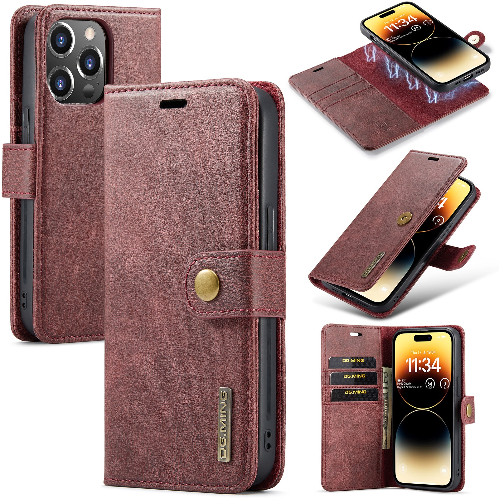 Magnet Wallet iPhone 15 Pro Red