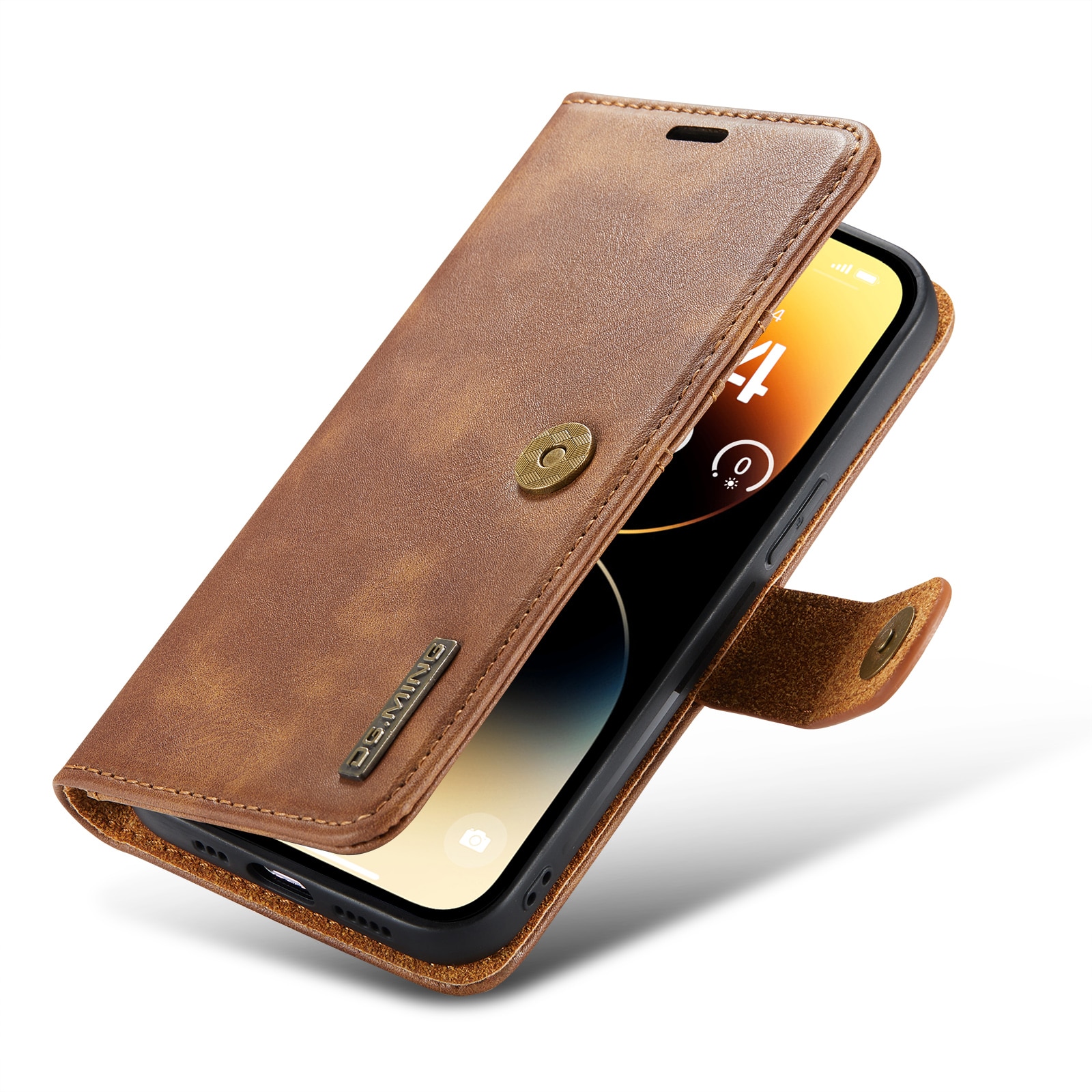 Magnet Wallet iPhone 14 Pro Max Cognac