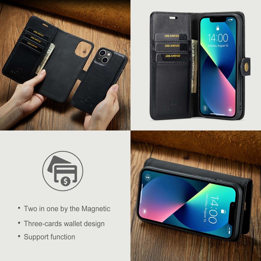 Magnet Wallet iPhone 14 Zwart
