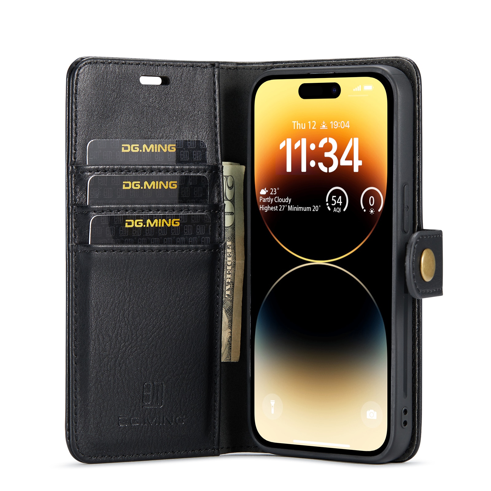 Magnet Wallet iPhone 14 Pro Max Zwart