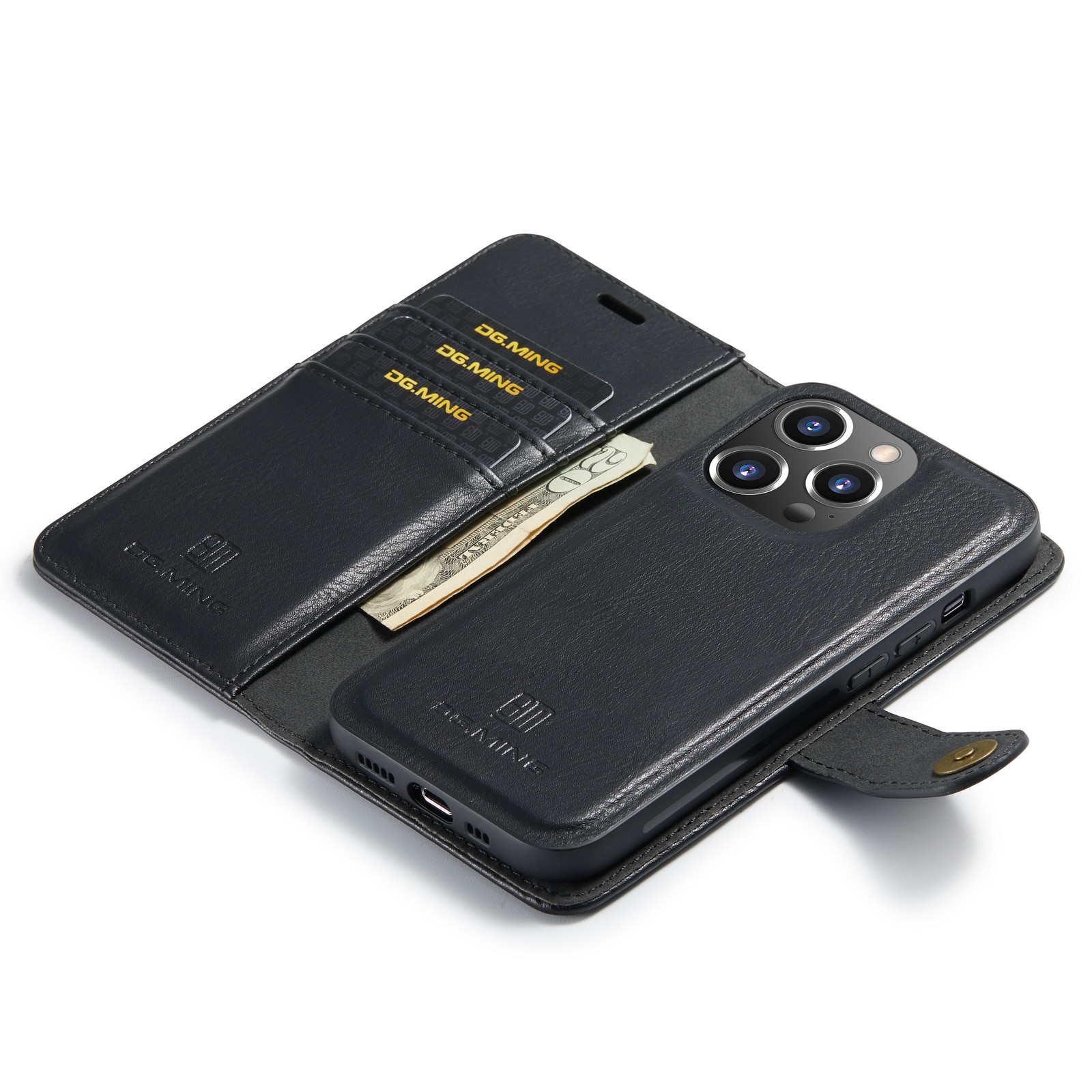 Magnet Wallet iPhone 14 Pro Max Zwart