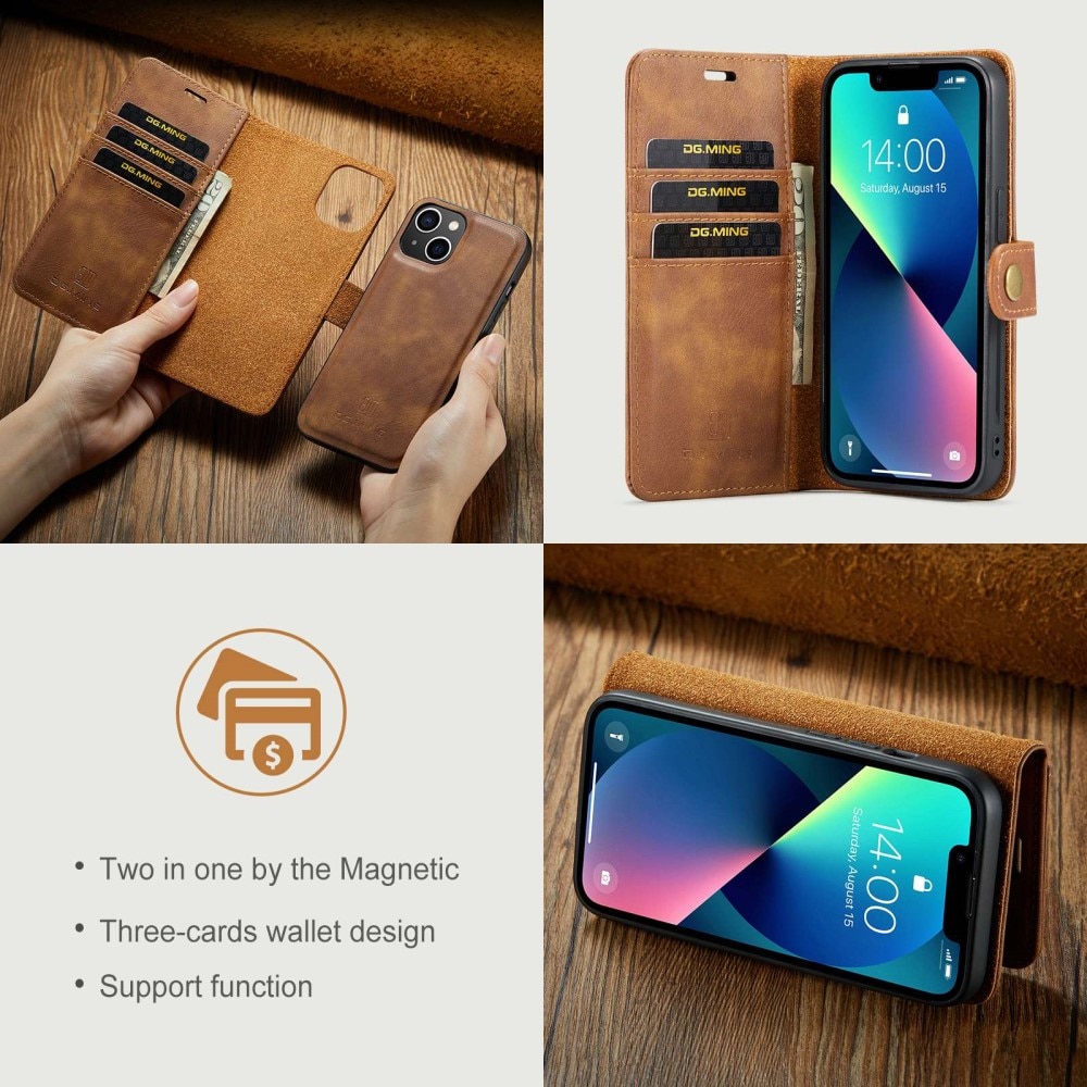 Magnet Wallet iPhone 14 Plus Bruin