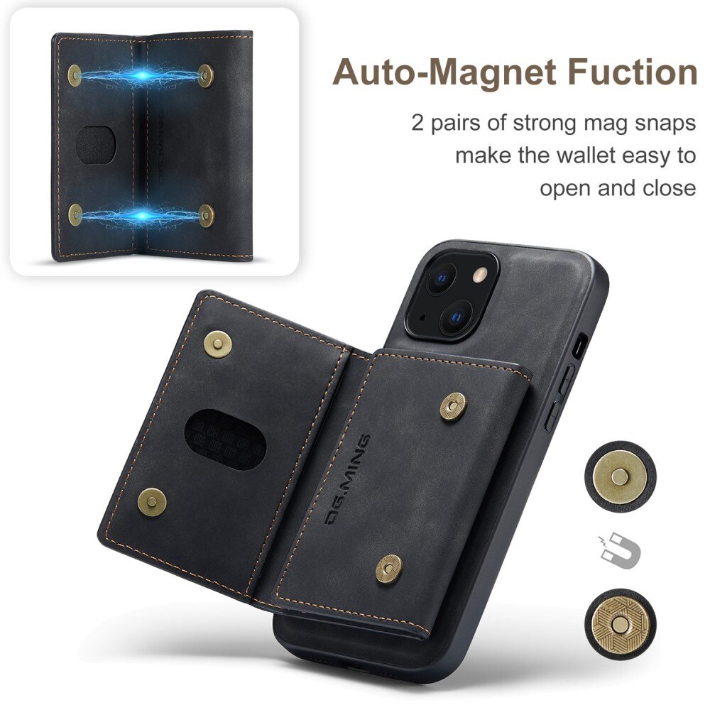 Magnetic Card Slots Case iPhone 14 Plus Zwart