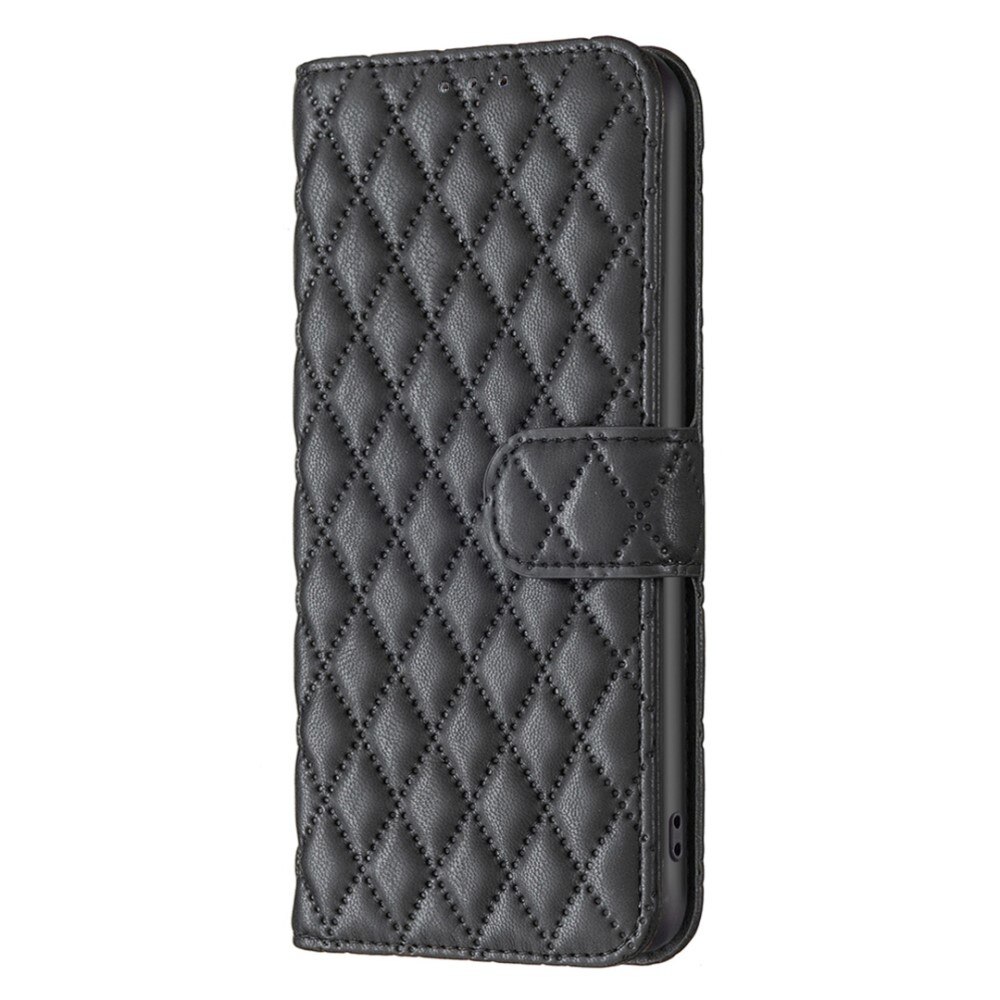 iPhone 14 Portemonnee hoesje Quilted Zwart