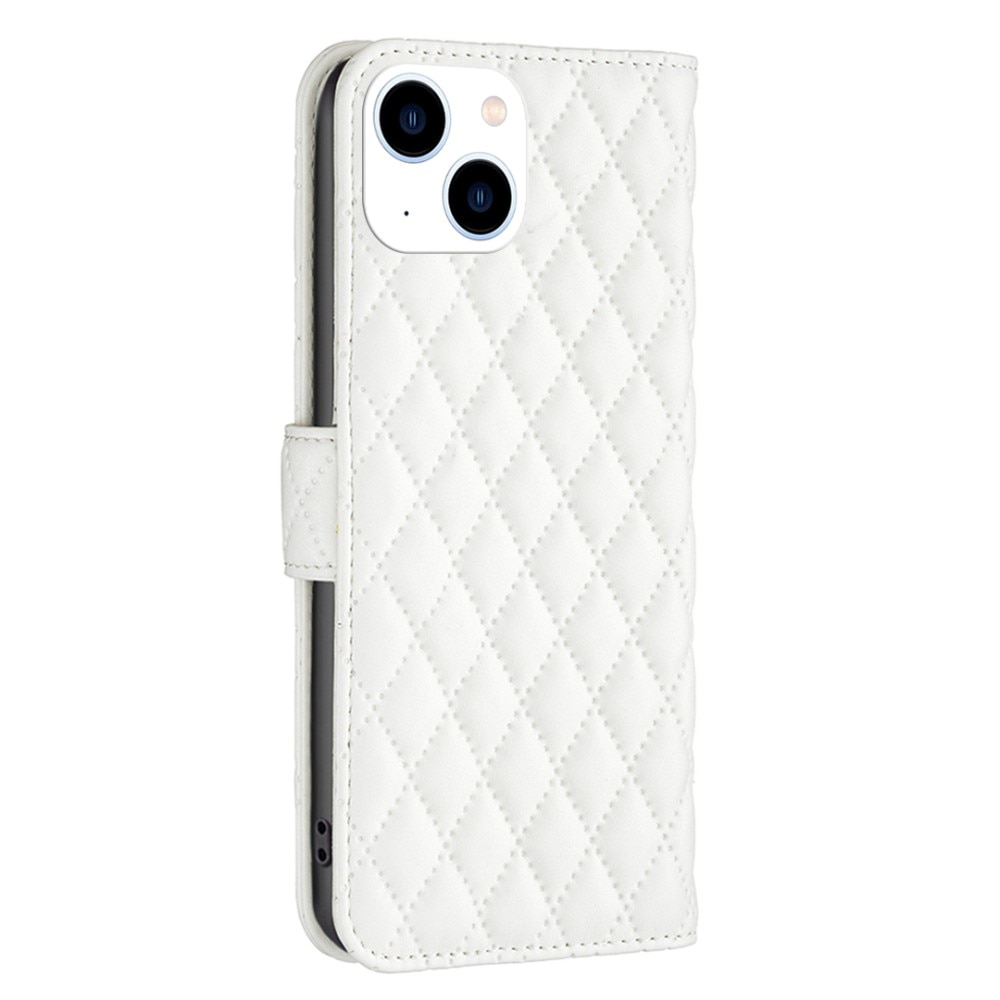 iPhone 14 Portemonnee hoesje Quilted Wit