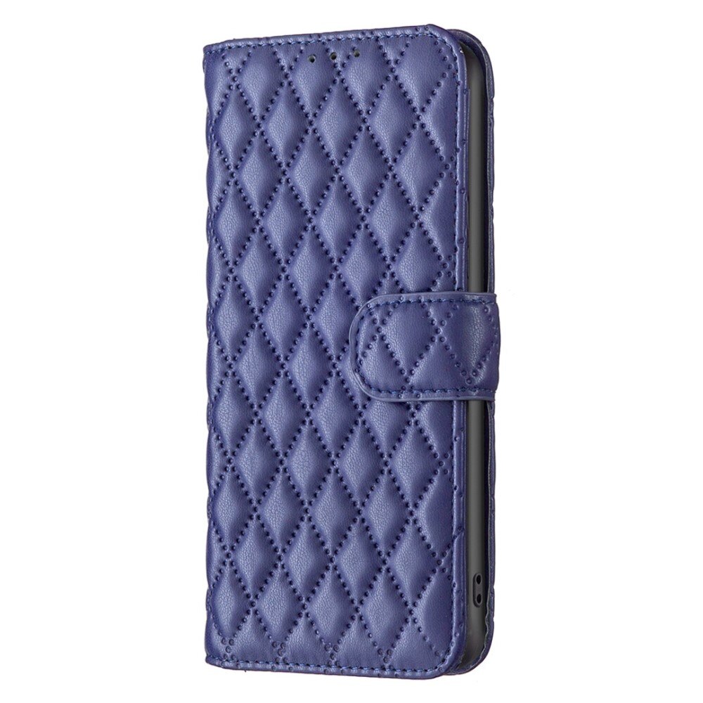 iPhone 14 Portemonnee hoesje Quilted Blauw