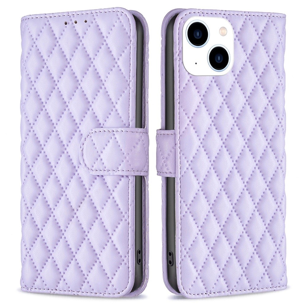 iPhone 14 Portemonnee hoesje Quilted Paars