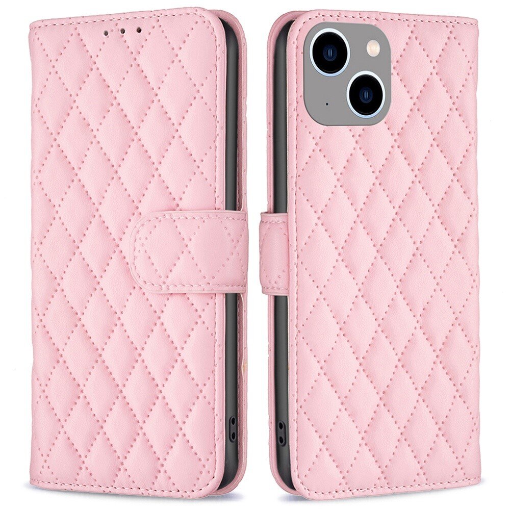 iPhone 14 Plus Portemonnee hoesje Quilted Roze