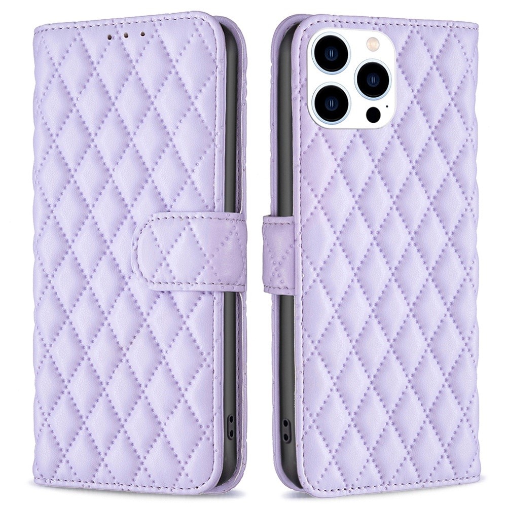 iPhone 14 Pro Portemonnee hoesje Quilted Paars