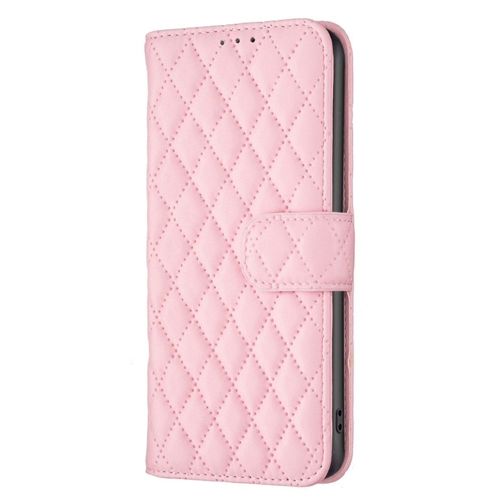 iPhone 14 Pro Max Portemonnee hoesje Quilted Roze