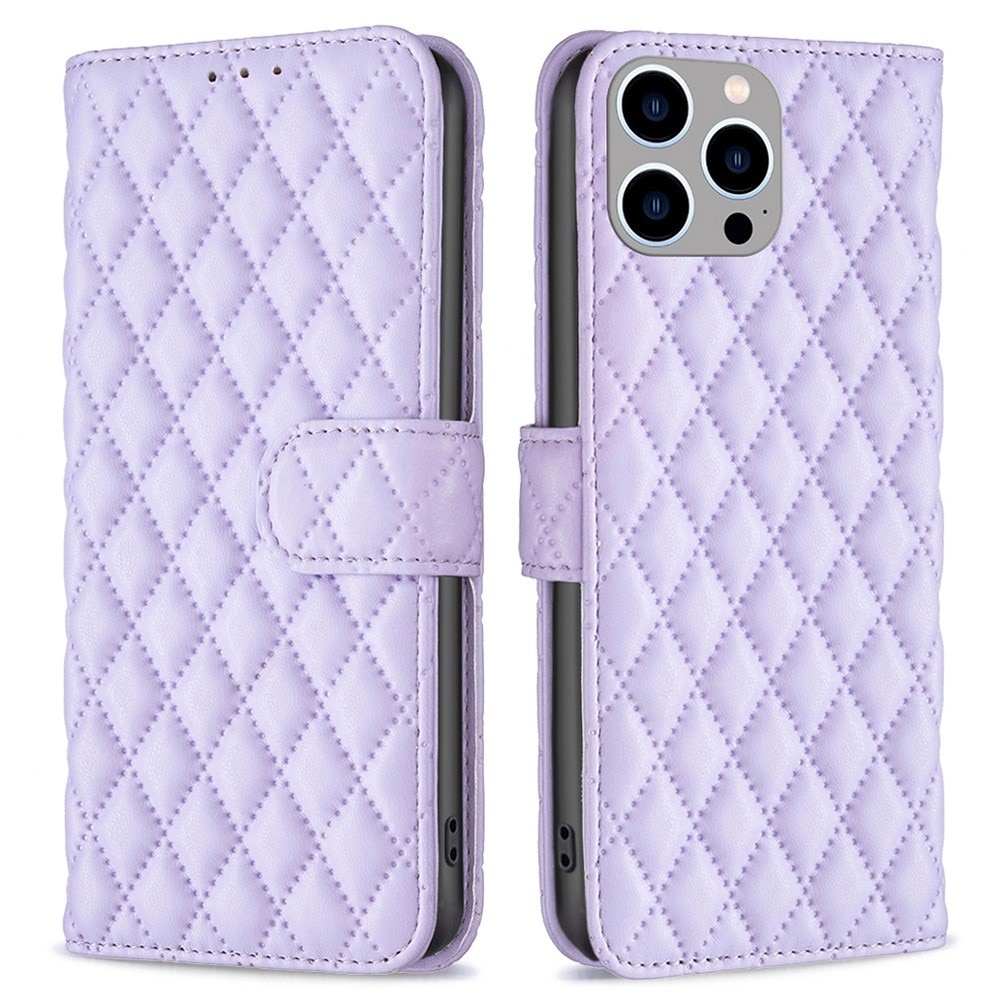 iPhone 14 Pro Max Portemonnee hoesje Quilted Paars