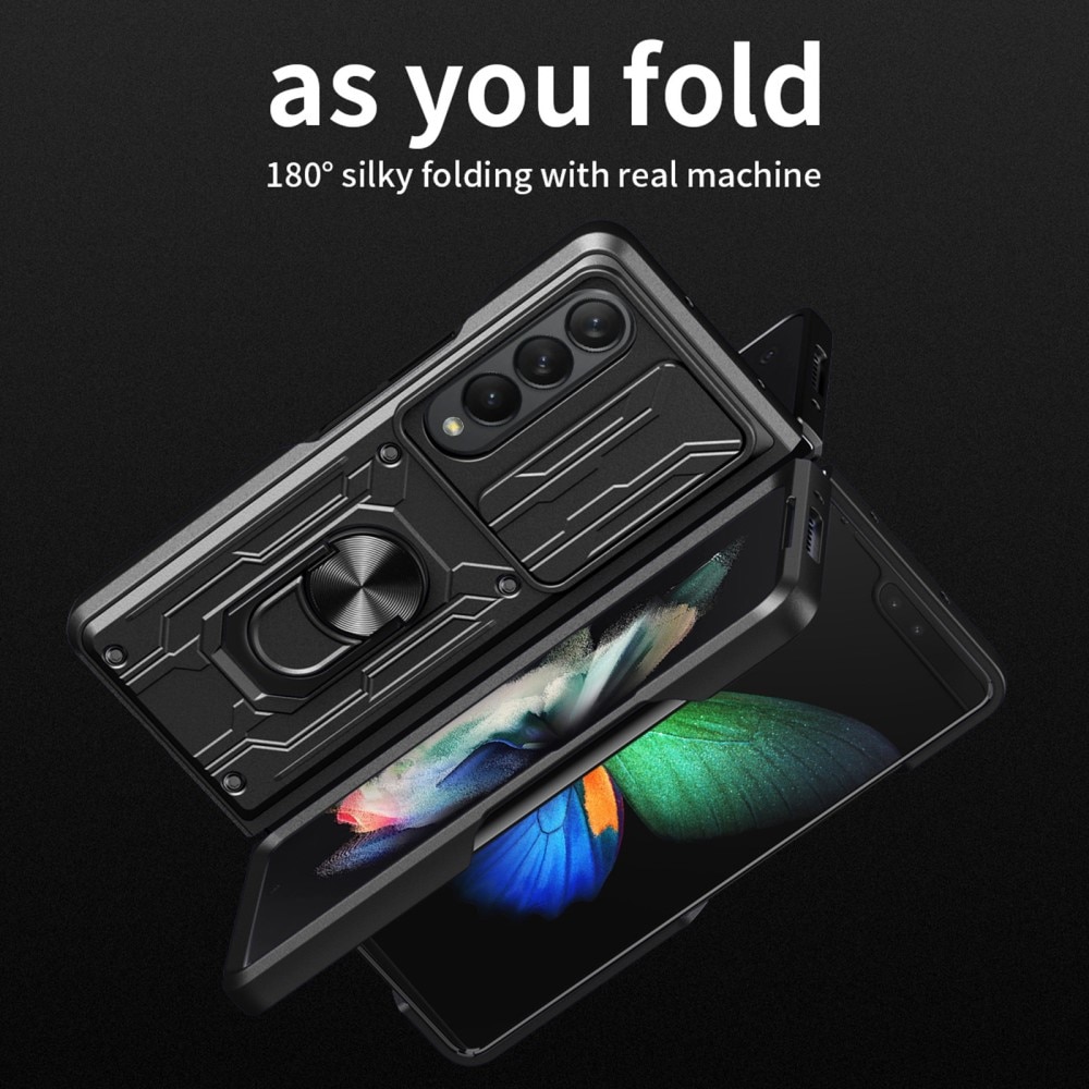 Samsung Galaxy Z Fold 4 Hybridcase Ring+Camera Protector Zwart