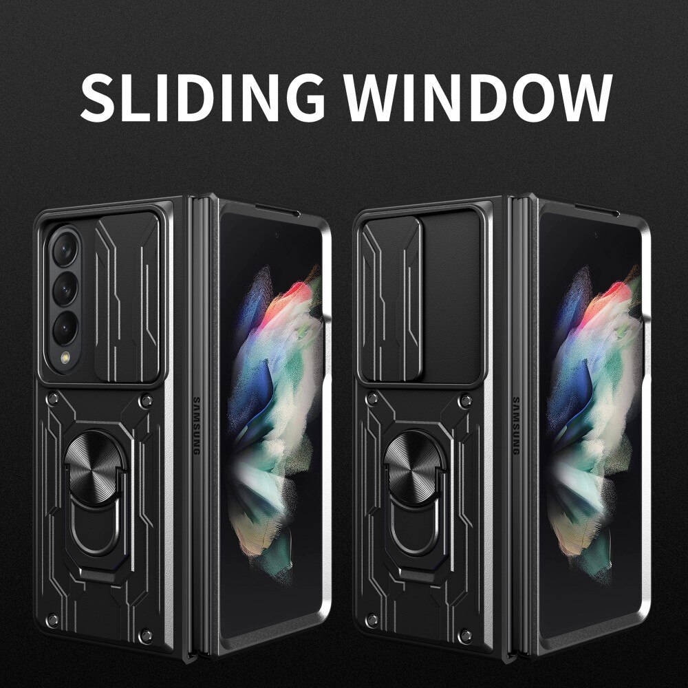 Samsung Galaxy Z Fold 4 Hybridcase Ring+Camera Protector Zwart