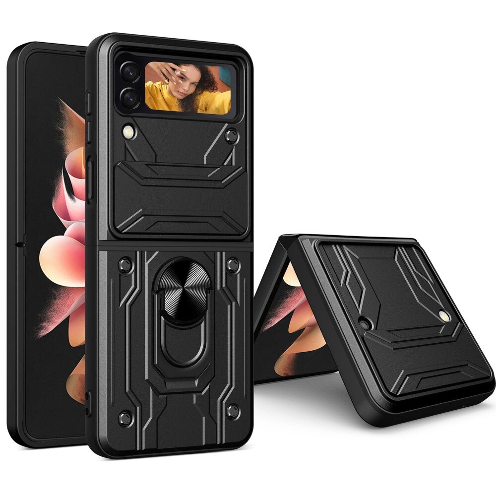 Samsung Galaxy Z Flip 5 Hybridcase Ring + Camera Protector zwart