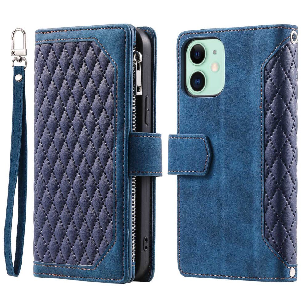 iPhone 11 Portemonnee tas Quilted Blauw