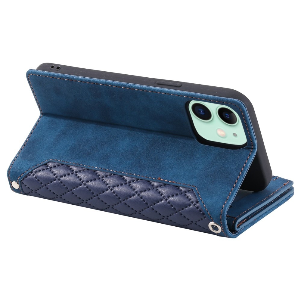 iPhone 11 Portemonnee tas Quilted Blauw