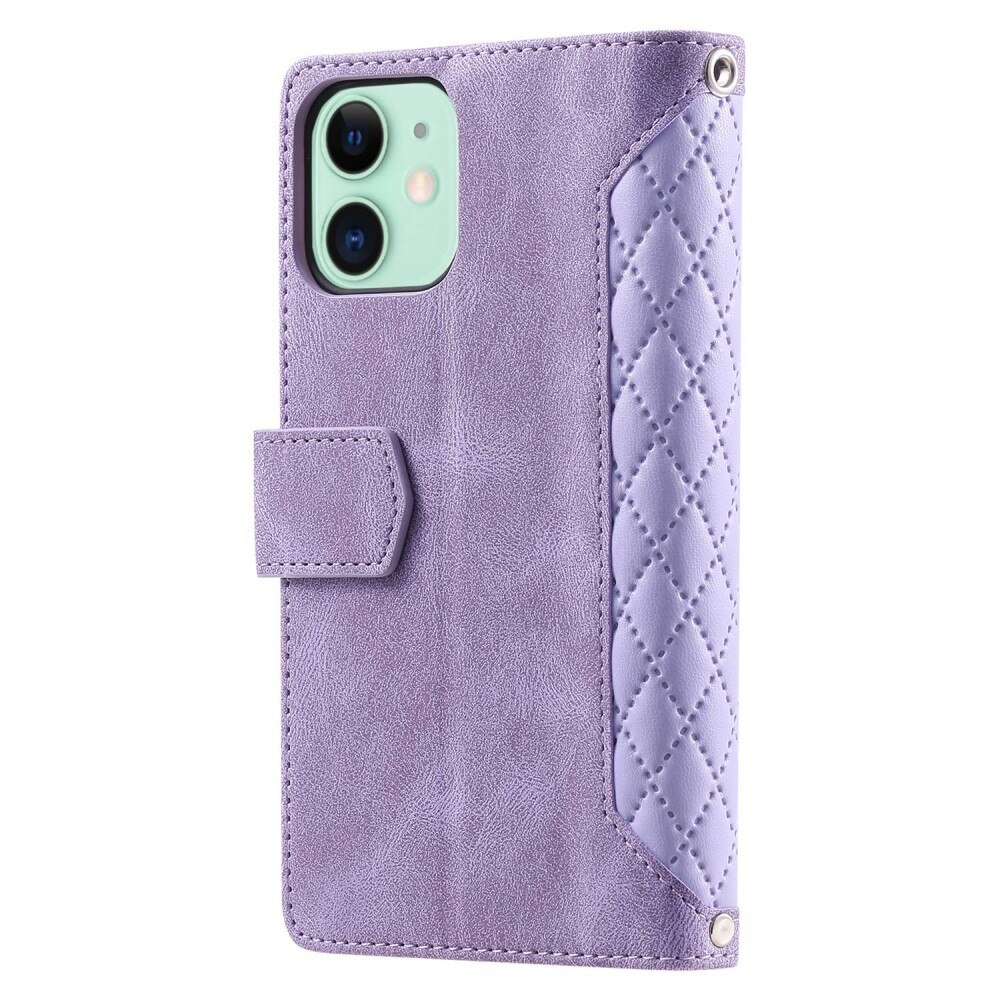 iPhone 11 Portemonnee tas Quilted Paars