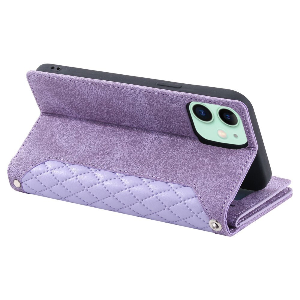 iPhone 11 Portemonnee tas Quilted Paars