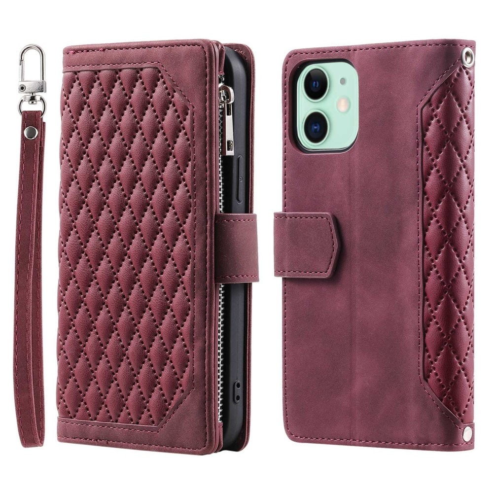 iPhone 11 Portemonnee tas Quilted Rood