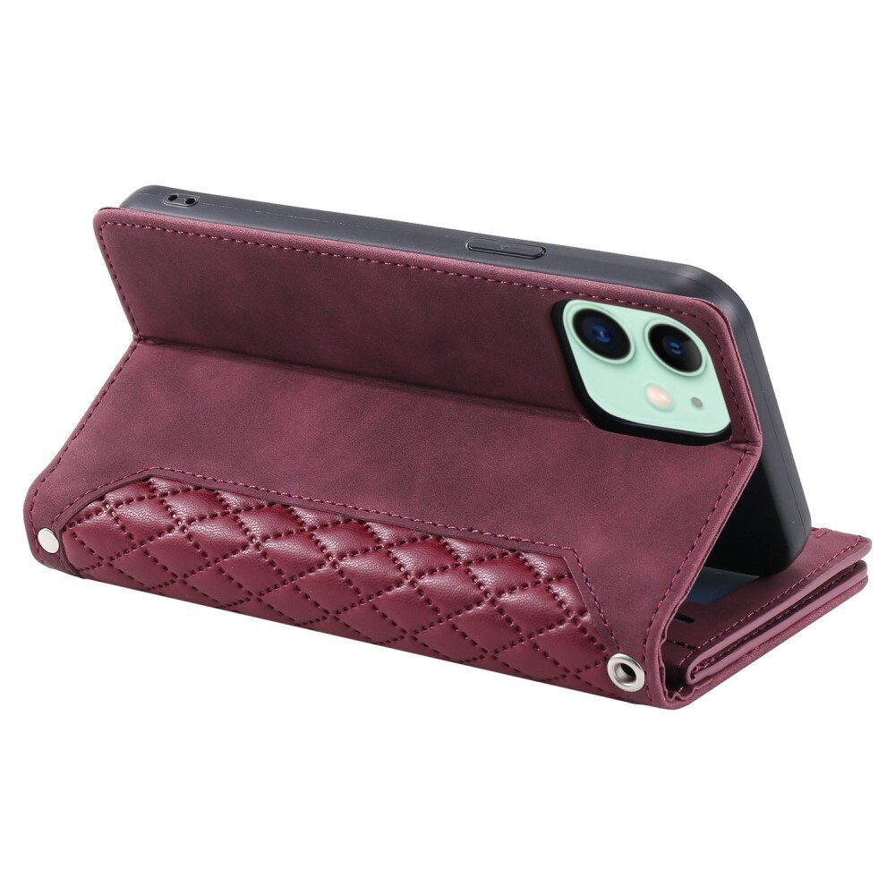 iPhone 11 Portemonnee tas Quilted Rood