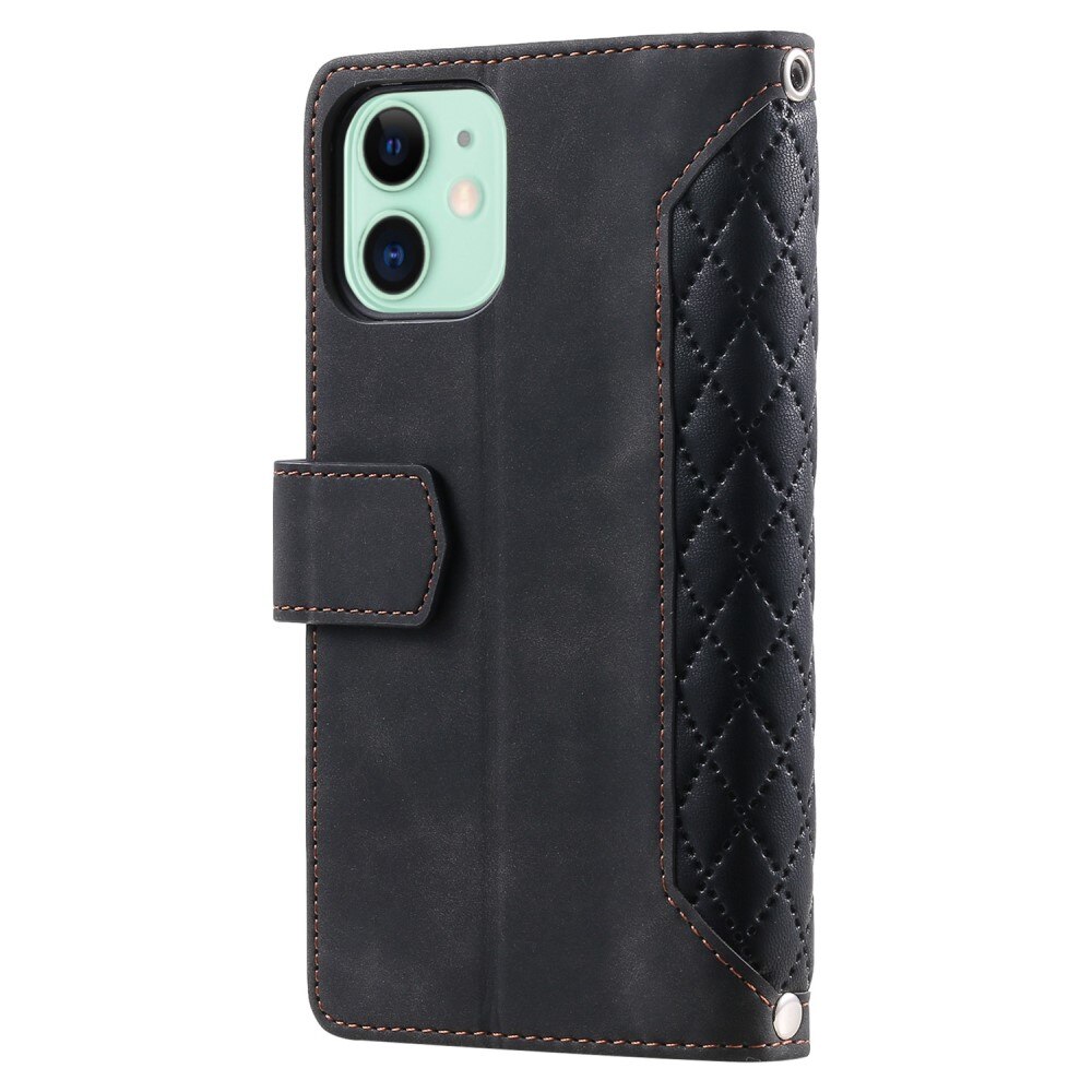 iPhone 11 Portemonnee tas Quilted Zwart