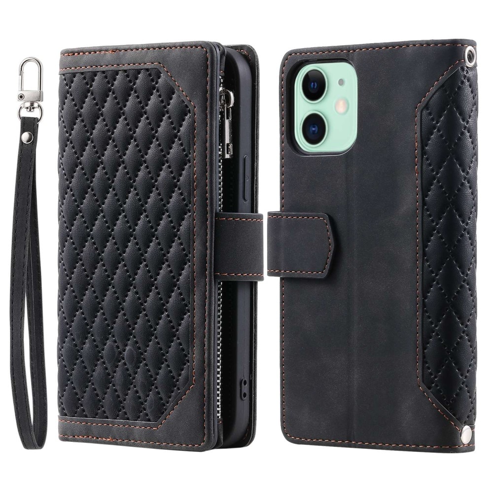 iPhone 11 Portemonnee tas Quilted Zwart