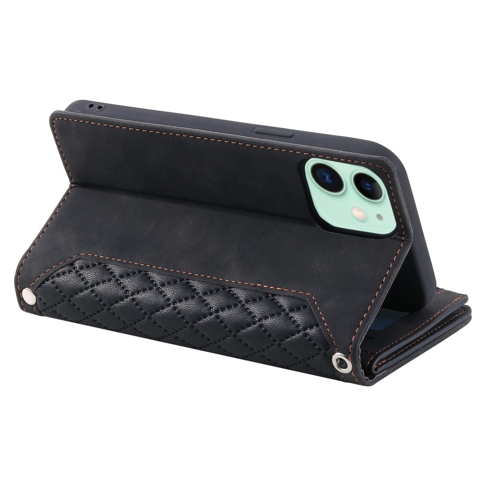 iPhone 11 Portemonnee tas Quilted Zwart