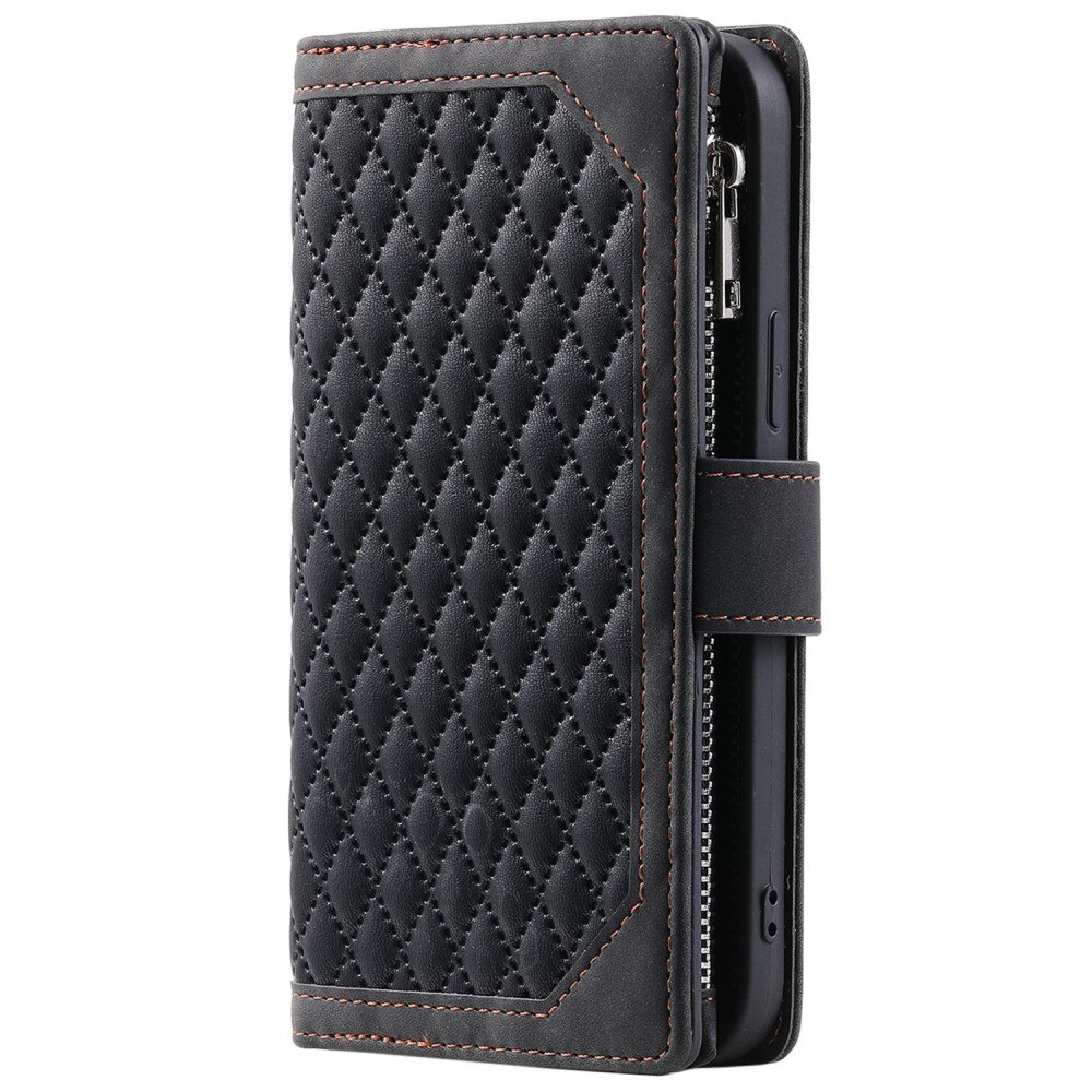 iPhone 11 Portemonnee tas Quilted Zwart