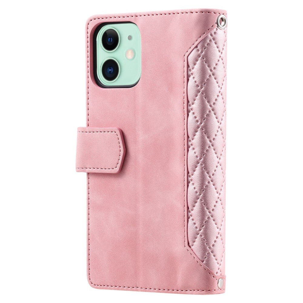 iPhone 11 Portemonnee tas Quilted Roze