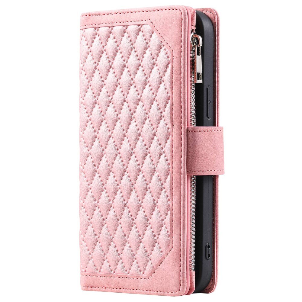 iPhone 11 Portemonnee tas Quilted Roze