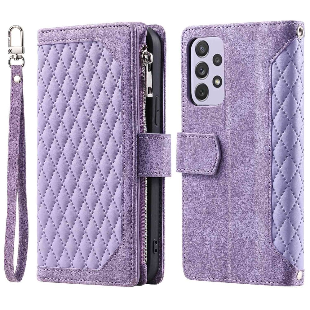 Samsung Galaxy A52/A52s Portemonnee tas Quilted Paars