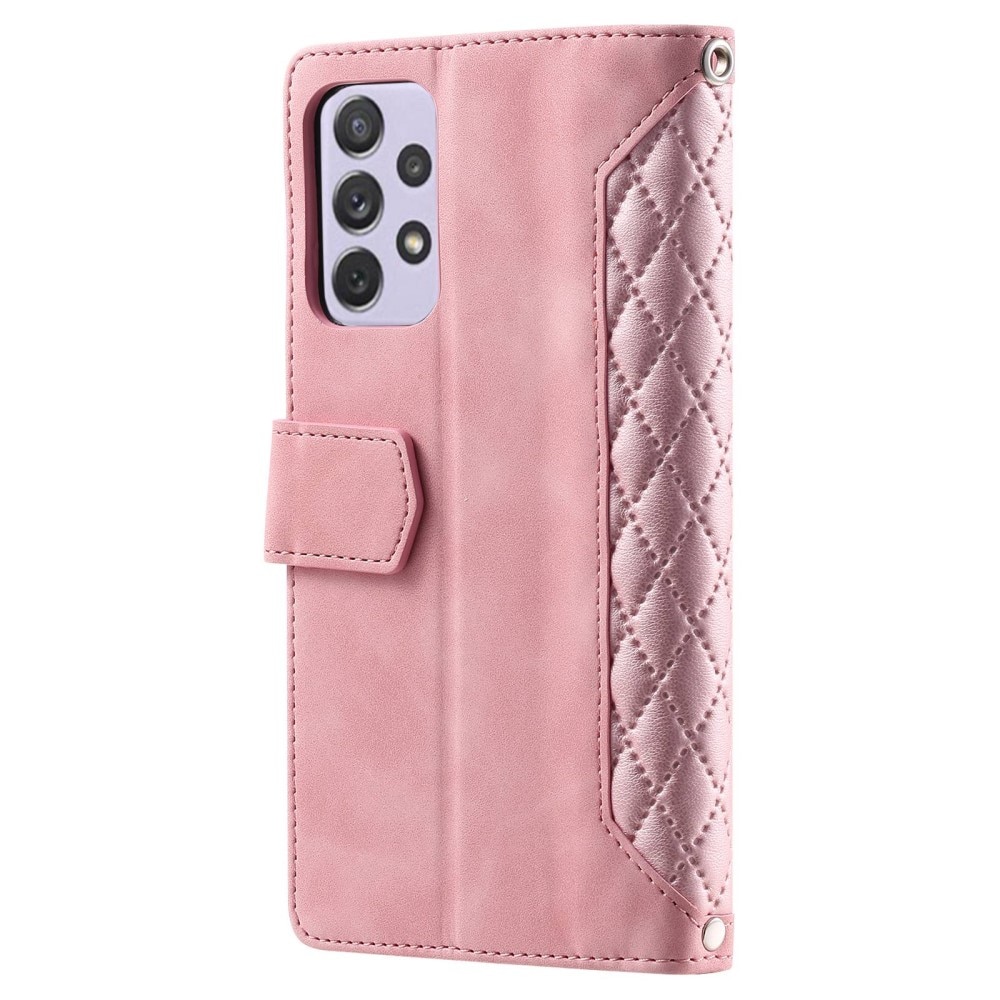 Samsung Galaxy A52/A52s Portemonnee tas Quilted Roze