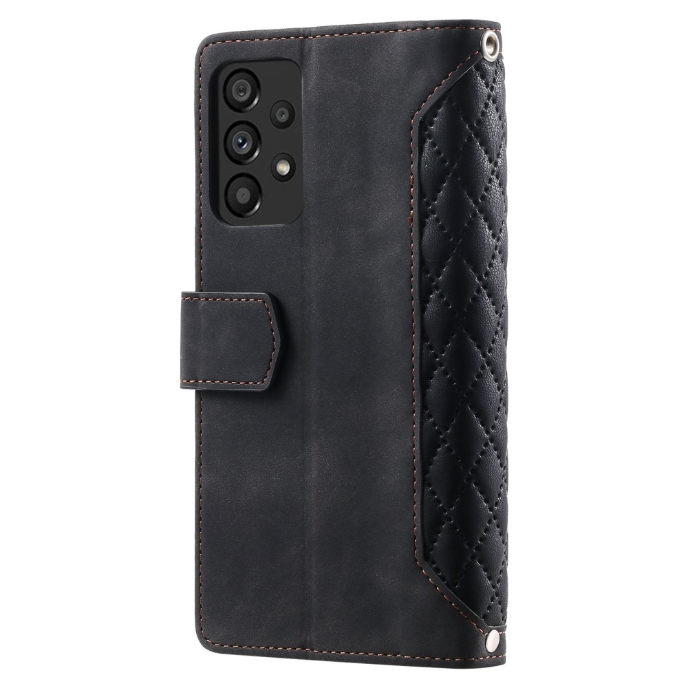 Samsung Galaxy A53 Portemonnee tas Quilted Zwart