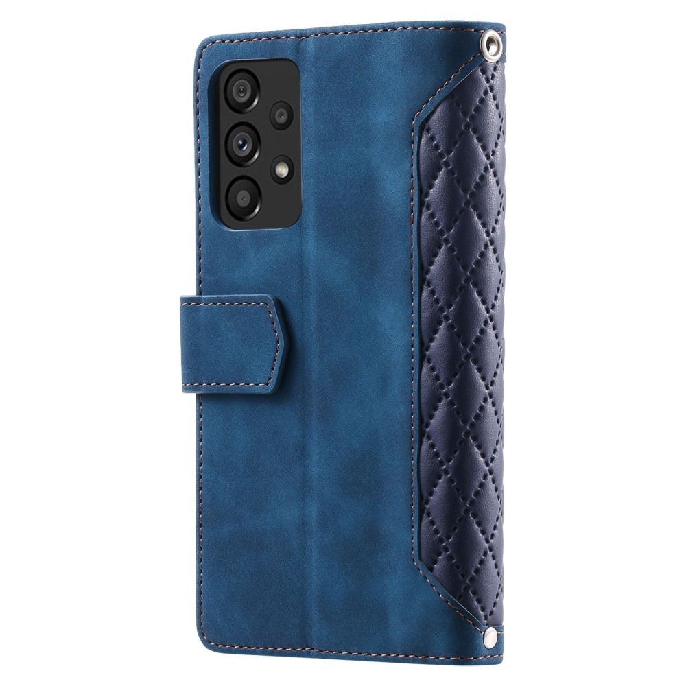 Samsung Galaxy A53 Portemonnee tas Quilted Blauw