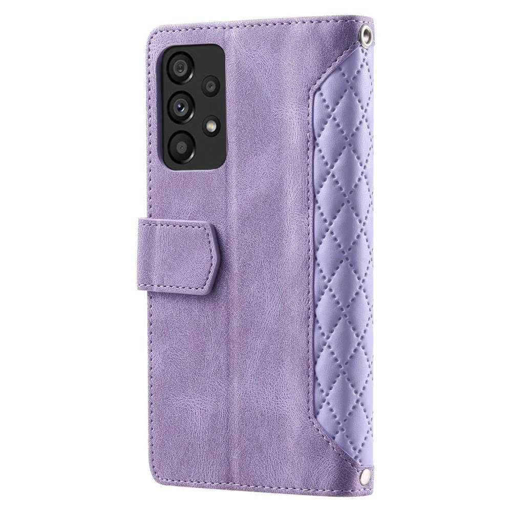 Samsung Galaxy A53 Portemonnee tas Quilted Paars