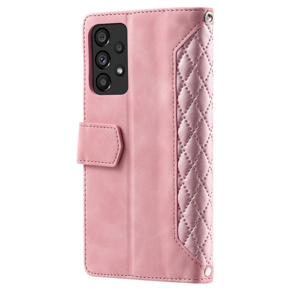 Samsung Galaxy A53 Portemonnee tas Quilted Roze