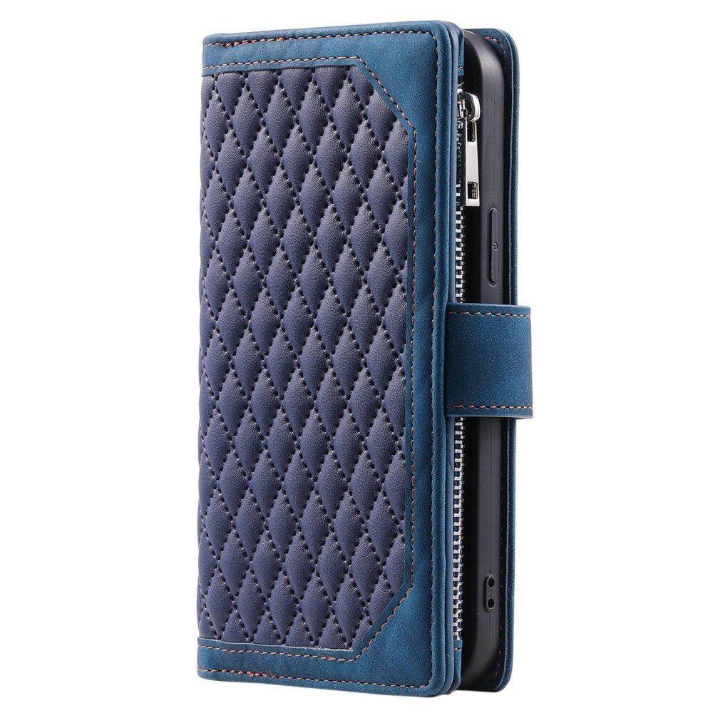 Samsung Galaxy S22 Portemonnee tas Quilted Blauw