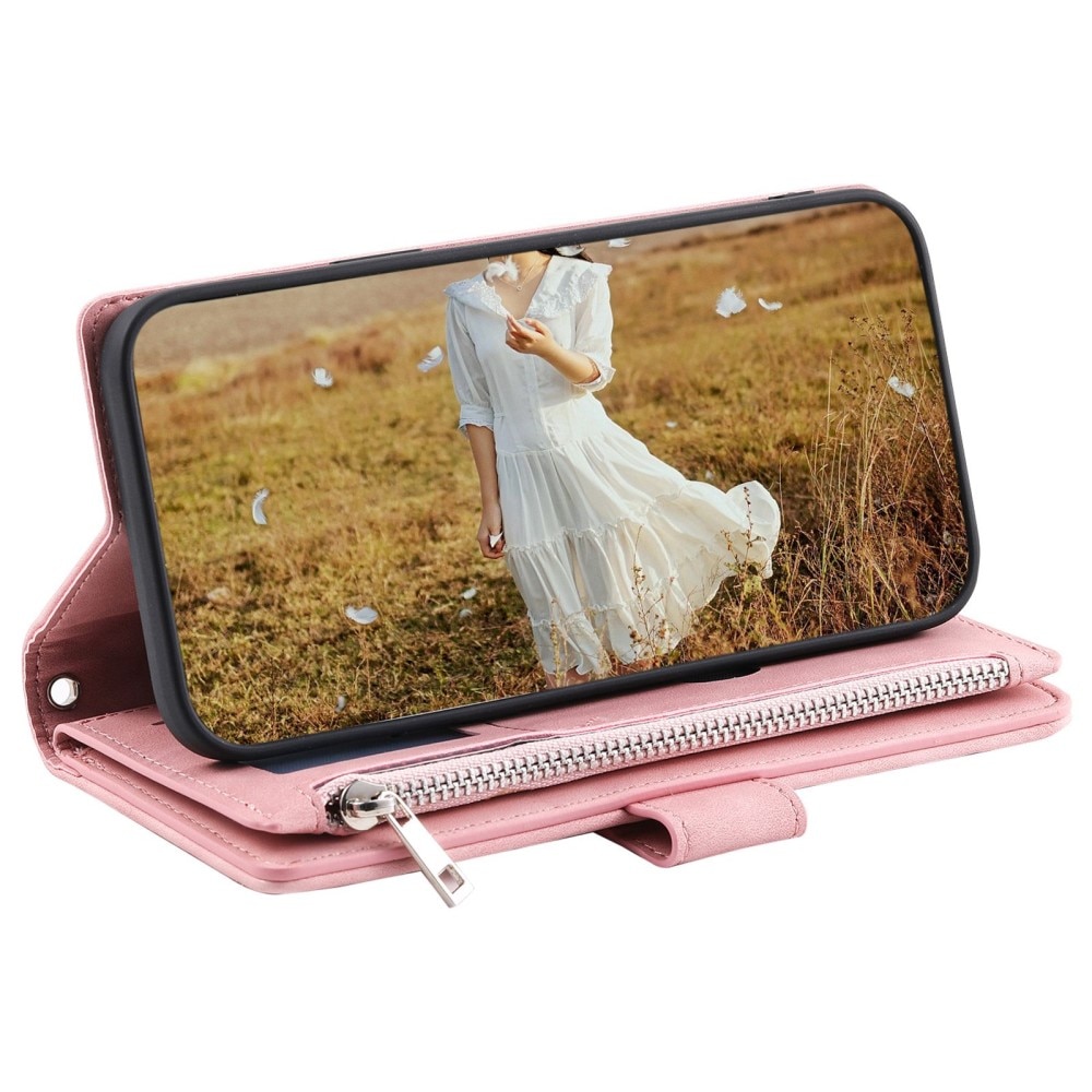 Samsung Galaxy S22 Portemonnee tas Quilted Roze