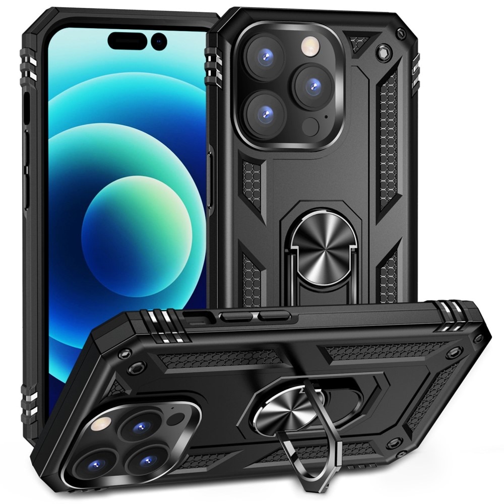 iPhone 14 Pro Max Hybridcase Tech Ring Zwart