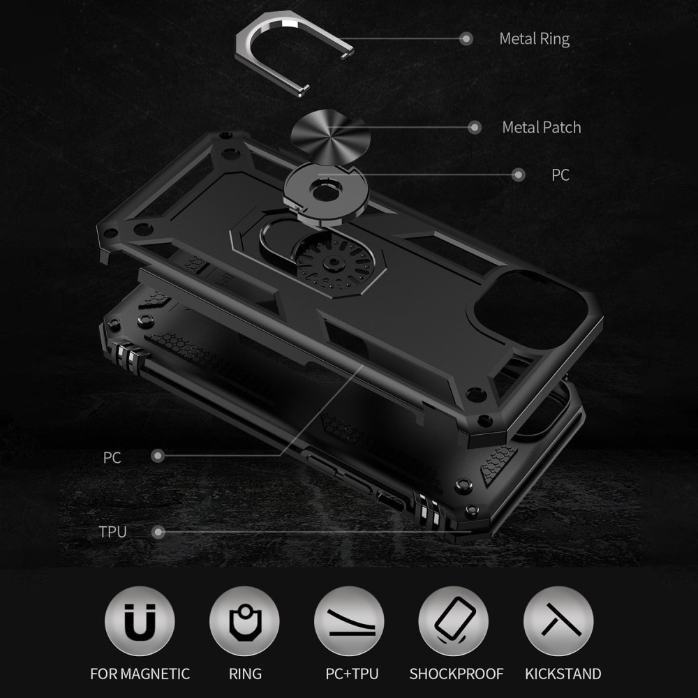 iPhone 14 Plus Hybridcase Tech Ring Zwart